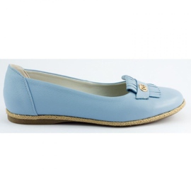 Baleriny damskie Bastek z frędzlami niebieskie