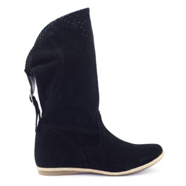 Olivier Botki ażurowe Elena Czarne