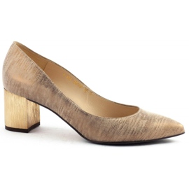 Anis Czółenka damskie na słupku 3638 beżowe beżowy