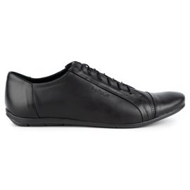 Polbut Eleganckie buty męskie do jeansów C23 czarne