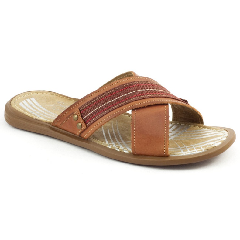 Klapki męskie 330 brązowe