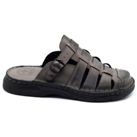 ŁUKPOL Klapki męskie 860 szare