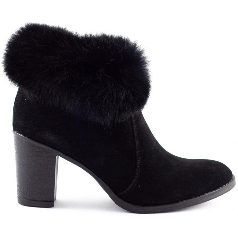 Olivier Ocieplane botki Maia z futerkiem czarne