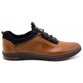 Polbut Buty męskie skórzane casual K24 camel brązowe