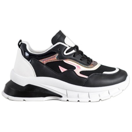 Sweet Shoes Stylowe Czarne Sneakersy