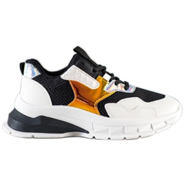 SHELOVET Modne Sneakersy białe czarne wielokolorowe