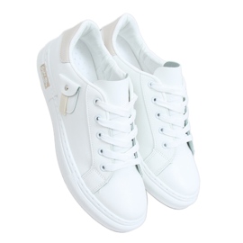 Trampki damskie biało-beżowe LA132P Beige beżowy białe