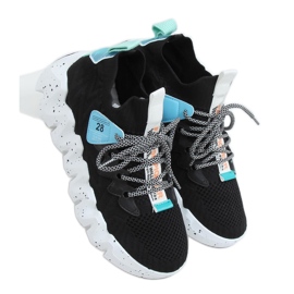 Buty sportowe na wysokiej podeszwie czarne NB387 Black