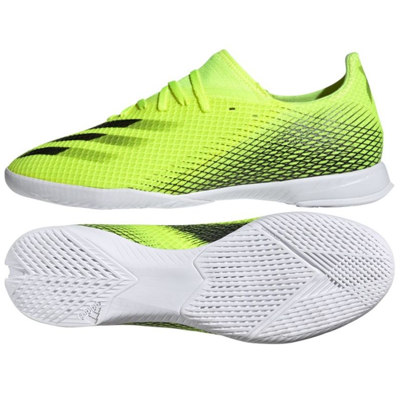 Buty piłkarskie adidas X Ghosted.3 In M FW6937 zielone biały, żółty neon