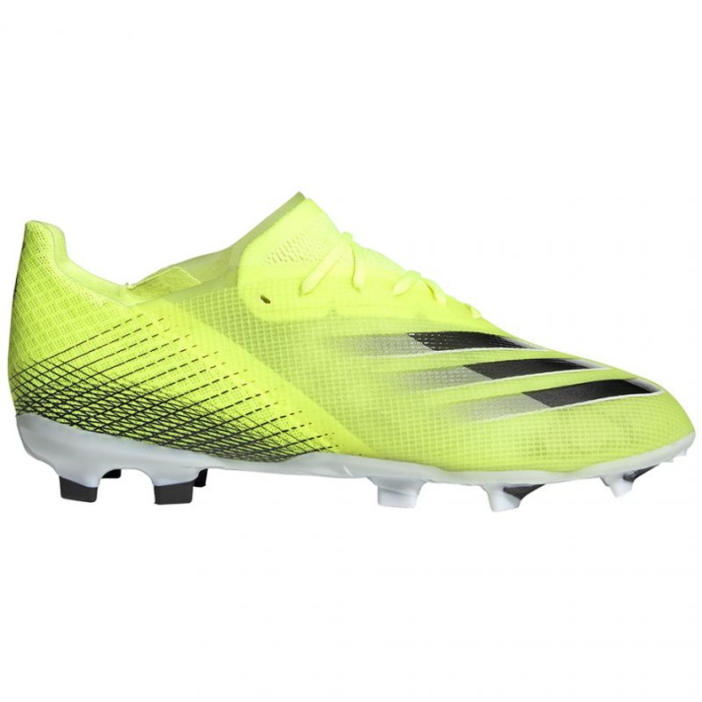 Buty piłkarskie adidas X Ghosted.1 Fg Jr FW6955 biały, żółto-zielony neon zielone