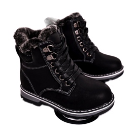 Dziecięce Traperki Ocieplone Futerkiem Czarne Luke