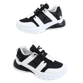 Buty sportowe damskie biało-czarne LA86P Black białe