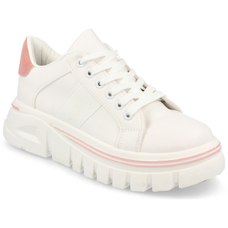 PS1 Damskie Sneakersy Na Platformie Biało Różowe Riri białe