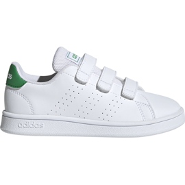 Buty dla dzieci adidas Advantage C biało-zielone EF0223 białe