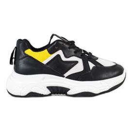 Fashion Wygodne Sneakersy białe czarne żółte