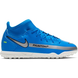 Buty piłkarskie Nike Phantom Gt Club Df Tf Junior CW6729 400 niebieskie niebieskie