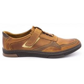Polbut Buty męskie skórzane casual 2102 camel brązowe