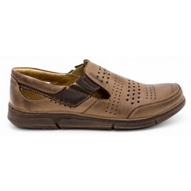 Polbut Buty męskie na lato J53 brązowe