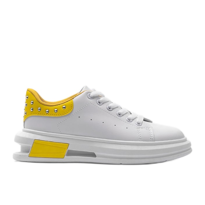 Biało żółte sneakersy damskie Taranto białe