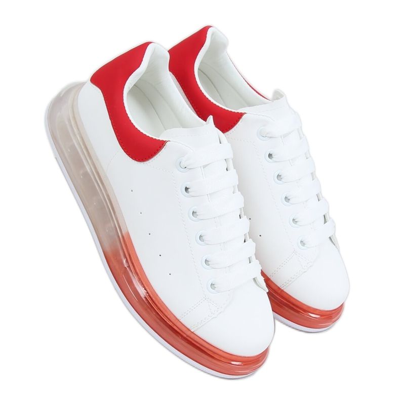 Trampki na podeszwie ombre N03 WHITE/RED białe czerwone