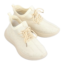 Buty sportowe skarpetkowe beżowe PC01 LT.BEIGE beżowy