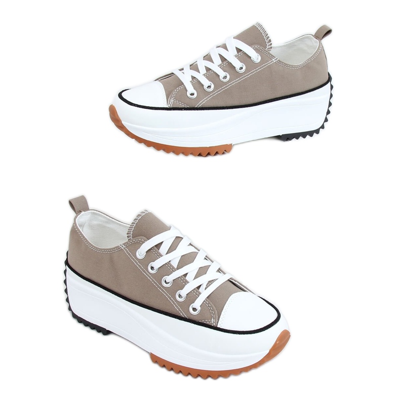 Trampki designerska podeszwa khaki VL137P Green zielone