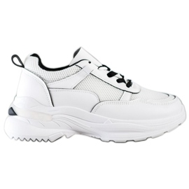 SHELOVET Wygodne Białe Sneakersy