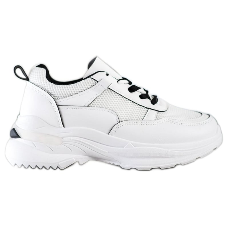 SHELOVET Wygodne Białe Sneakersy
