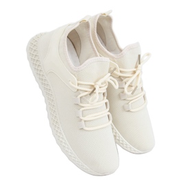 Buty sportowe skarpetkowe beżowe JH-09 Beige beżowy