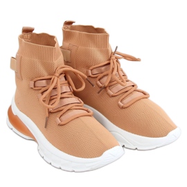 Buty sportowe za kostkę karmelowe JH-25 Camel brązowe