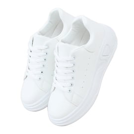 Buty na wysokiej podeszwie białe LA158 White