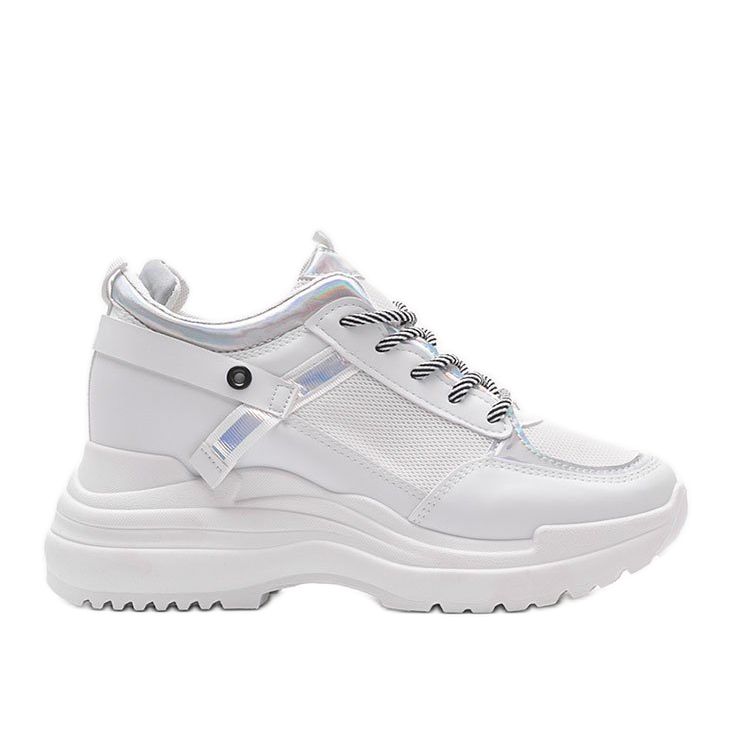 Białe sneakersy na grubej podeszwie Johana