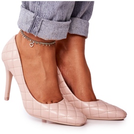 PS1 Eleganckie Pikowane Szpilki Beżowe Rosanna beżowy