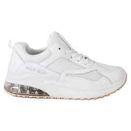 SHELOVET Białe Sneakersy Z Siateczką