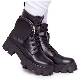 PS1 Botki Workery Na Platformie z Nerką Czarne Saturday