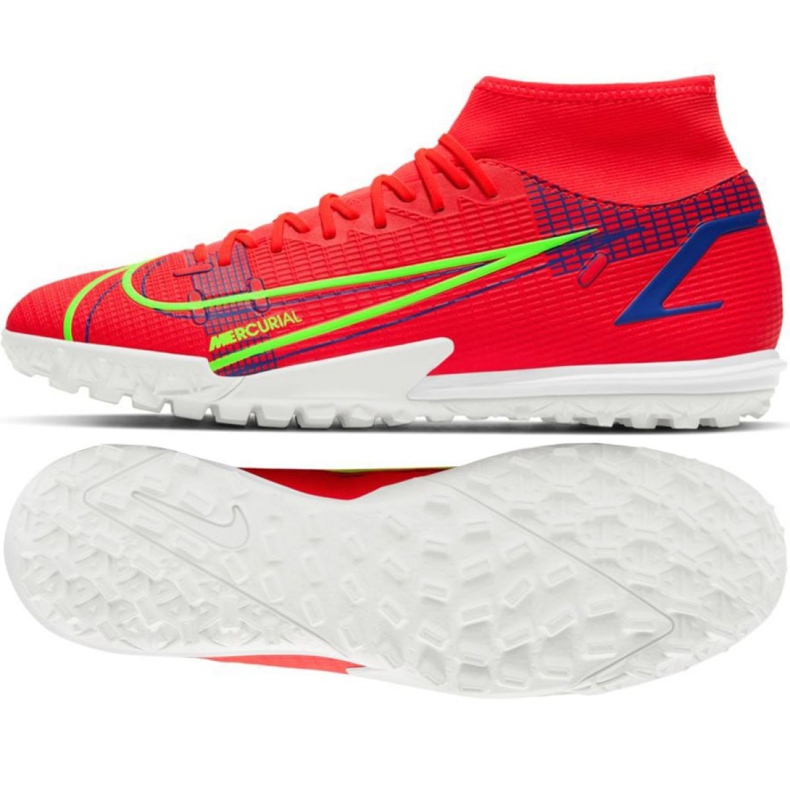Buty piłkarskie Nike Mercurial Superfly 8 Academy Tf M CV0953 600 czerwone pomarańcze i czerwienie