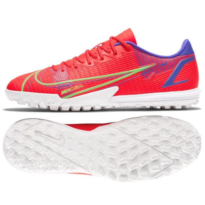 Buty piłkarskie Nike Mercurial Vapor 14 Academy Tf M CV0978 600 czerwone pomarańcze i czerwienie