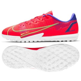Buty piłkarskie Nike Vapor 14 Academy Tf Jr CV0822 600 czerwone pomarańcze i czerwienie
