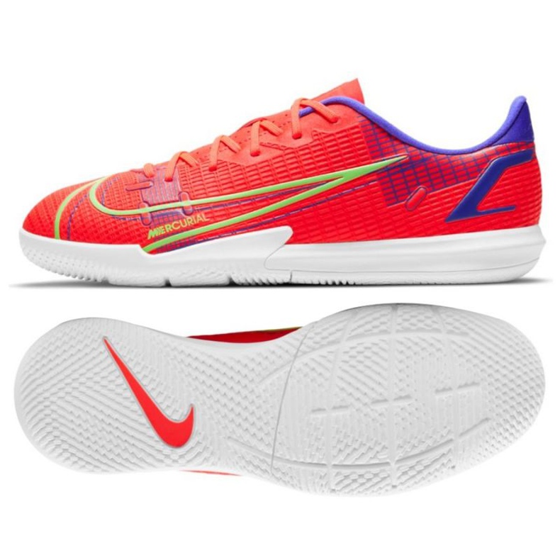 Buty piłkarskie Nike Vapor 14 Academy Ic Jr CV0815 600 czerwone pomarańcze i czerwienie