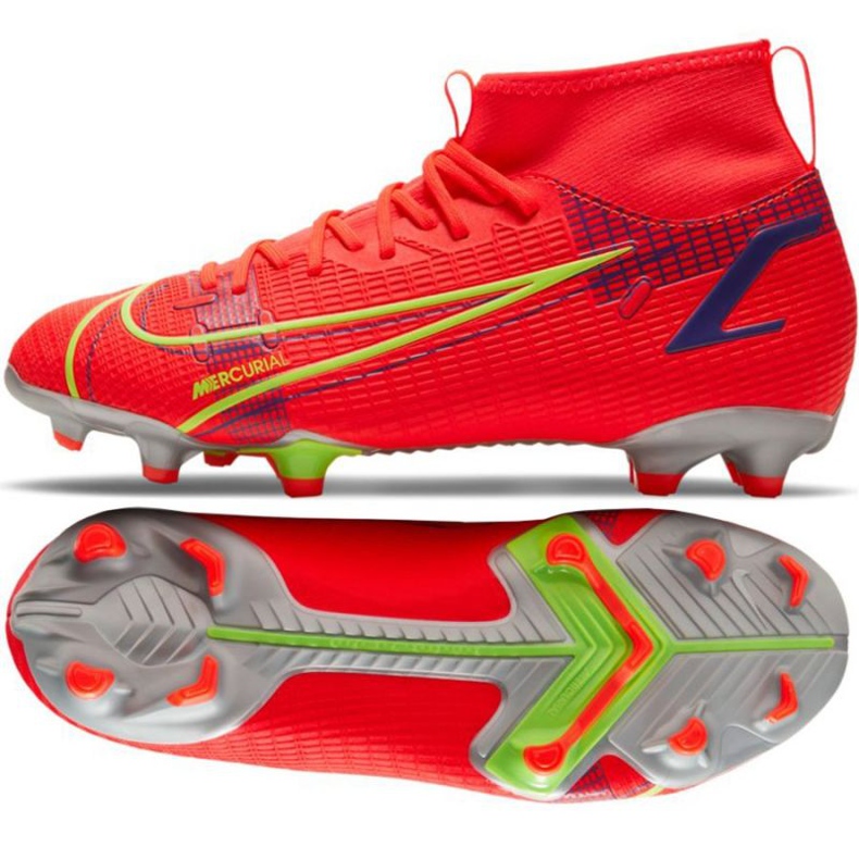 Buty piłkarskie Nike Mercurial Superfly 8 Academy Mg Jr CV1127 600 czerwone czarne