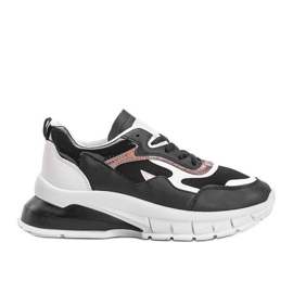 Czarne sneakersy na grubej podeszwie Kristen