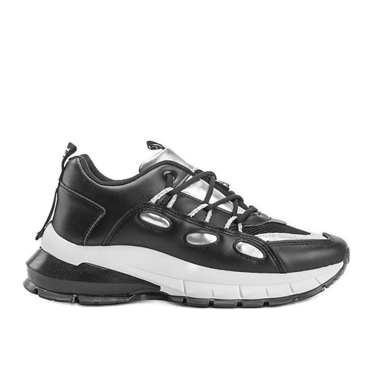Czarne sneakersy z srebrnymi wstawkami Guadalupe