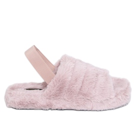 Kapcie damskie z gumką liliowe X8130 Purple fioletowe