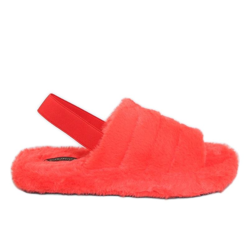 Kapcie damskie z gumką pomarańczowe X8130 Orange