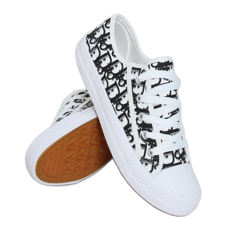 Trampki damskie czarne XL30P Black białe