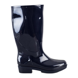 SHELOVET Wysokie Kalosze Z Połyskiem granatowe