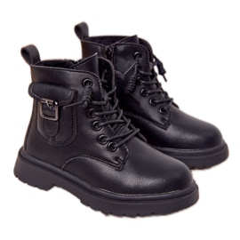 Apawwa Dziecięce Botki Z Kieszonką Czarne TikTok