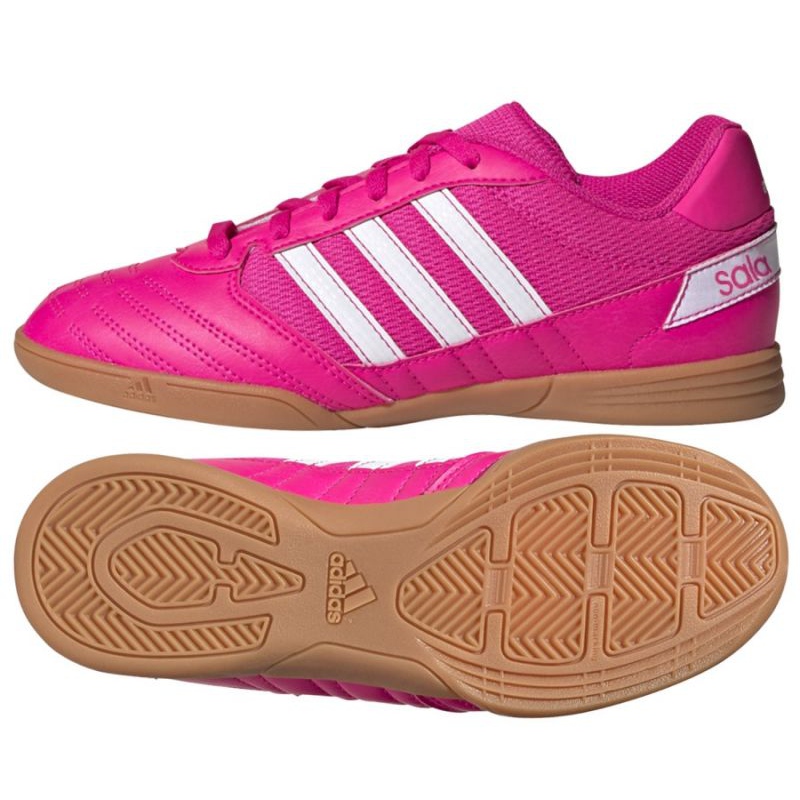 Buty piłkarskie adidas Super Sala Jr G55911 różowy,biały różowe