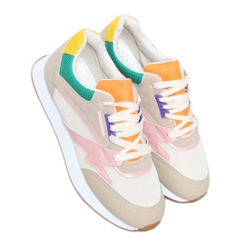 Buty sportowe damskie wielokolorowe NB372 Beige beżowy różowe zielone żółte