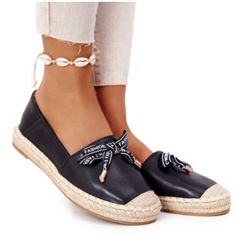 Espadryle Na Słomkowej Podeszwie S.Barski Czarne